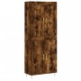 Aparador alto madera contrachapada roble ahumado 69,5x34x180 cm