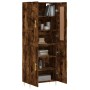 Aparador alto madera contrachapada roble ahumado 69,5x34x180 cm