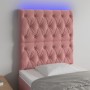 Pink velvet headboard with LED lights 80x7x118/128 cm by vidaXL, Headboards and footboards - Ref: Foro24-3122795, Price: 74,2...
