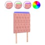Cabecero con luces LED terciopelo rosa 80x7x118/128 cm de vidaXL, Cabeceros y pies de cama - Ref: Foro24-3122795, Precio: 70,...