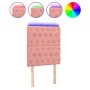 Pink velvet headboard with LED lights 80x7x118/128 cm by vidaXL, Headboards and footboards - Ref: Foro24-3122795, Price: 73,9...