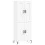 Aparador alto madera contrachapada blanco 69,5x34x180 cm