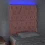 Pink velvet headboard with LED lights 80x7x118/128 cm by vidaXL, Headboards and footboards - Ref: Foro24-3122795, Price: 73,9...
