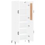 Aparador alto madera contrachapada blanco 69,5x34x180 cm