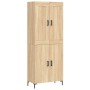 Aparador alto madera contrachapada color roble 69,5x34x180 cm