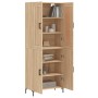 Aparador alto madera contrachapada color roble 69,5x34x180 cm