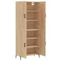 Aparador alto madera contrachapada color roble 69,5x34x180 cm
