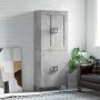 Aparador alto madera contrachapada gris hormigón 69,5x34x180 cm