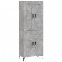 Aparador alto madera contrachapada gris hormigón 69,5x34x180 cm