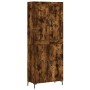 Aparador alto madera contrachapada roble ahumado 69,5x34x180 cm