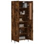 Aparador alto madera contrachapada roble ahumado 69,5x34x180 cm