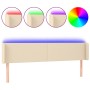 Cream fabric headboard with LED 183x16x78/88 cm by vidaXL, Headboards and footboards - Ref: Foro24-3122975, Price: 82,16 €, D...