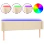 Cream fabric headboard with LED 183x16x78/88 cm by vidaXL, Headboards and footboards - Ref: Foro24-3122975, Price: 82,84 €, D...