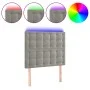 Headboard with LED lights light gray velvet 90x5x118/128 cm by vidaXL, Headboards and footboards - Ref: Foro24-3122894, Price...