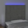 Headboard with LED lights light gray velvet 90x5x118/128 cm by vidaXL, Headboards and footboards - Ref: Foro24-3122894, Price...