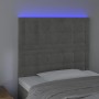 Kopfteil mit LED-Leuchten, hellgrauer Samt, 90 x 5 x 118/128 cm von vidaXL, Kopf- und Fußteile - Ref: Foro24-3122894, Preis: ...
