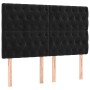 Kopfteil aus schwarzem Samt mit LED-Leuchten, 144 x 7 x 118/128 cm von vidaXL, Kopf- und Fußteile - Ref: Foro24-3122810, Prei...