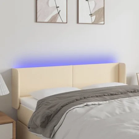 Kopfteil aus cremefarbenem Stoff mit LED 147x16x78/88 cm von vidaXL, Kopf- und Fußteile - Ref: Foro24-3122959, Preis: 72,06 €...