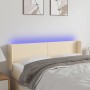 Cream fabric headboard with LED 147x16x78/88 cm by vidaXL, Headboards and footboards - Ref: Foro24-3122959, Price: 74,06 €, D...