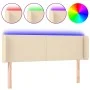 Cabecero con LED de tela crema 147x16x78/88 cm de vidaXL, Cabeceros y pies de cama - Ref: Foro24-3122959, Precio: 72,06 €, De...