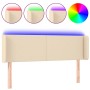 Cream fabric headboard with LED 147x16x78/88 cm by vidaXL, Headboards and footboards - Ref: Foro24-3122959, Price: 74,06 €, D...