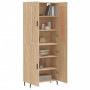 Aparador alto madera contrachapada color roble 69,5x34x180 cm
