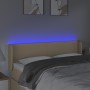 Kopfteil aus cremefarbenem Stoff mit LED 147x16x78/88 cm von vidaXL, Kopf- und Fußteile - Ref: Foro24-3122959, Preis: 74,14 €...