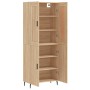 Aparador alto madera contrachapada color roble 69,5x34x180 cm