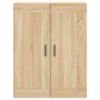 Aparador alto madera contrachapada color roble 69,5x34x180 cm