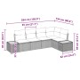 Conjunto de sofá de jardín con cojín 5 pcs Negro Poliratán