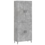 Aparador alto madera contrachapada gris hormigón 69,5x34x180 cm