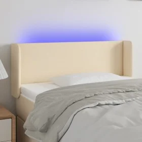 Cream fabric headboard with LED 83x16x78/88 cm by vidaXL, Headboards and footboards - Ref: Foro24-3122935, Price: 56,94 €, Di...