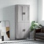 Aparador alto madera contrachapada gris sonoma 69,5x34x180 cm