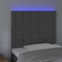 Headboard with LED lights dark gray velvet 80x5x118/128 cm by vidaXL, Headboards and footboards - Ref: Foro24-3122889, Price:...