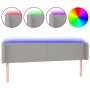 Light gray fabric headboard with LED 183x16x78/88 cm by vidaXL, Headboards and footboards - Ref: Foro24-3122970, Price: 75,55...