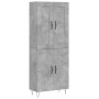 Aparador alto madera contrachapada gris hormigón 69,5x34x180 cm