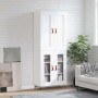Aparador alto madera contrachapada blanco 69,5x34x180 cm