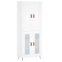 Aparador alto madera contrachapada blanco 69,5x34x180 cm