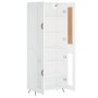 Aparador alto madera contrachapada blanco 69,5x34x180 cm