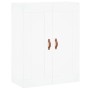 Aparador alto madera contrachapada blanco 69,5x34x180 cm