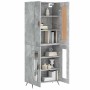 Aparador alto madera contrachapada gris hormigón 69,5x34x180 cm