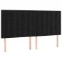 Black velvet headboard with LED lights 160x5x118/128 cm by vidaXL, Headboards and footboards - Ref: Foro24-3122914, Price: 10...