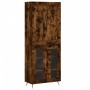 Aparador alto madera contrachapada roble ahumado 69,5x34x180 cm