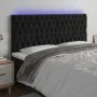 Cabecero con luces LED terciopelo negro 200x7x118/128 cm de vidaXL, Cabeceros y pies de cama - Ref: Foro24-3122828, Precio: 1...