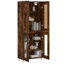 Aparador alto madera contrachapada roble ahumado 69,5x34x180 cm