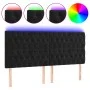 Black velvet headboard with LED lights 200x7x118/128 cm by vidaXL, Headboards and footboards - Ref: Foro24-3122828, Price: 15...