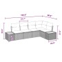 Conjunto de sofá de jardín con cojín 5 pcs Negro Poliratán