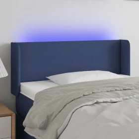 Blue fabric headboard with LED 93x16x78/88 cm by vidaXL, Headboards and footboards - Ref: Foro24-3122944, Price: 57,18 €, Dis...
