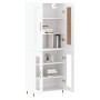 Aparador alto madera contrachapada blanco 69,5x34x180 cm
