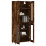 Aparador alto madera contrachapada roble ahumado 69,5x34x180 cm